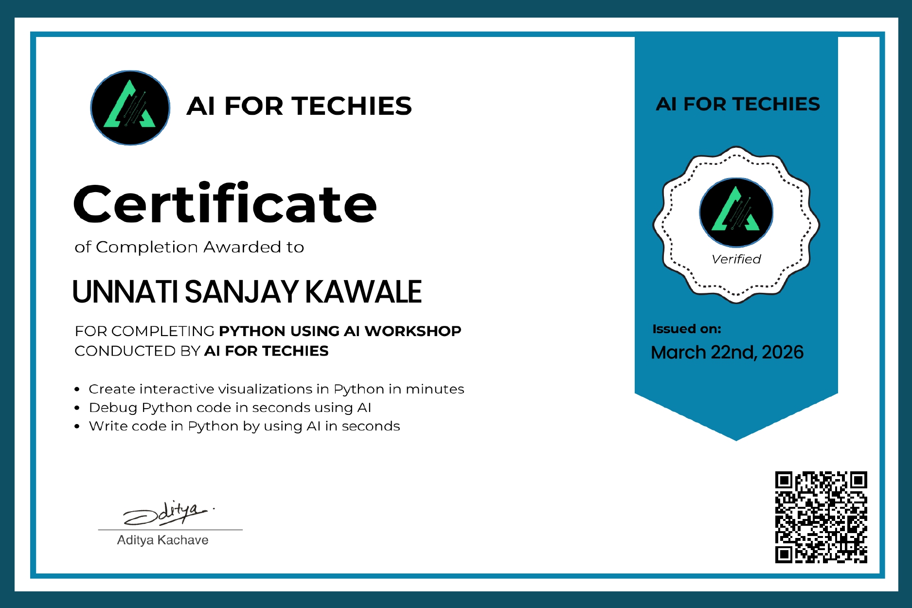 Additional Certification
